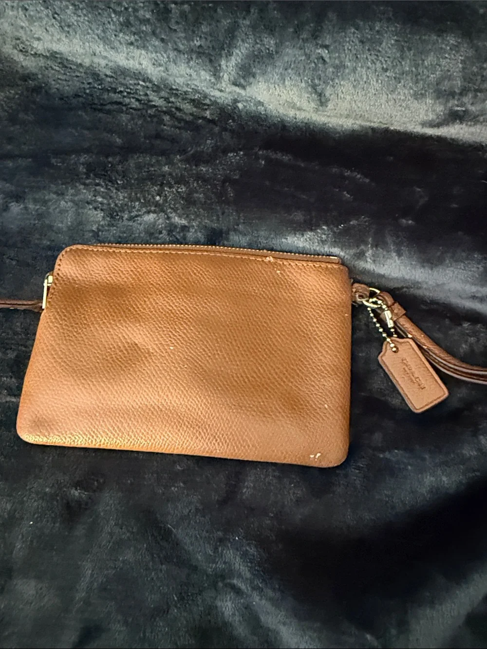 Coach Brown Leather Wristlet Pouch